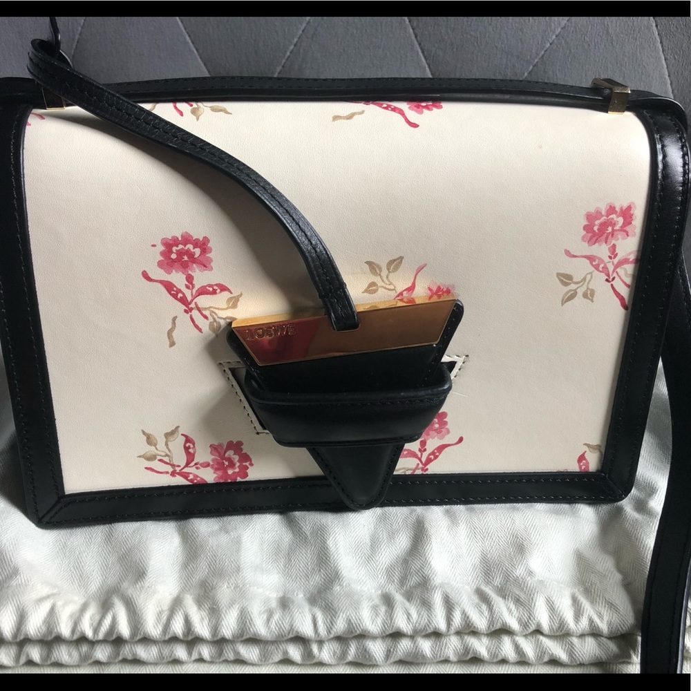 Authentic Loewe Medium Barcelona Floral Print Bag
